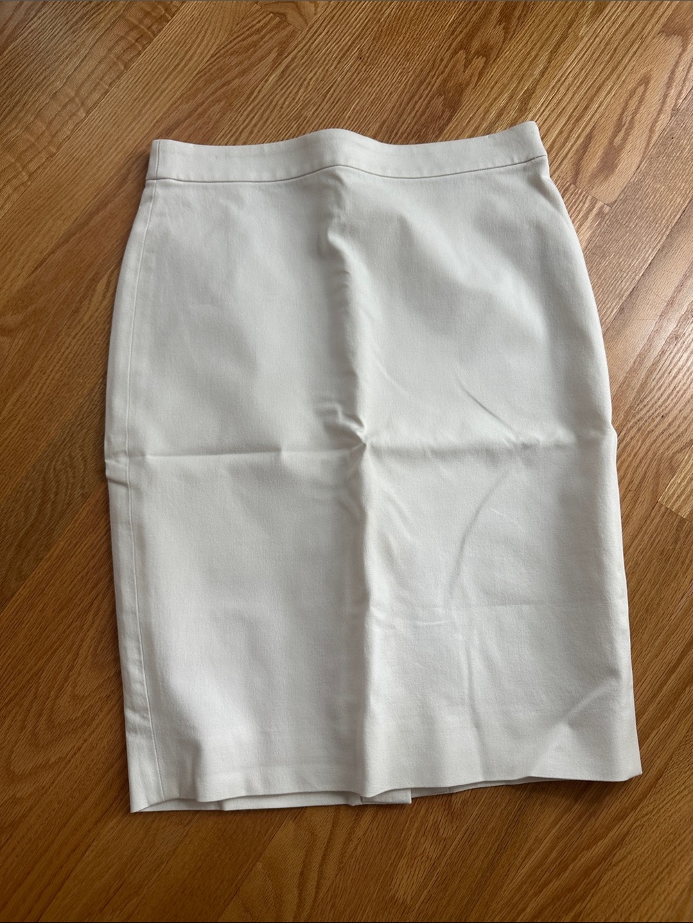 J. Crew Cream Tailored Pencil Skirt